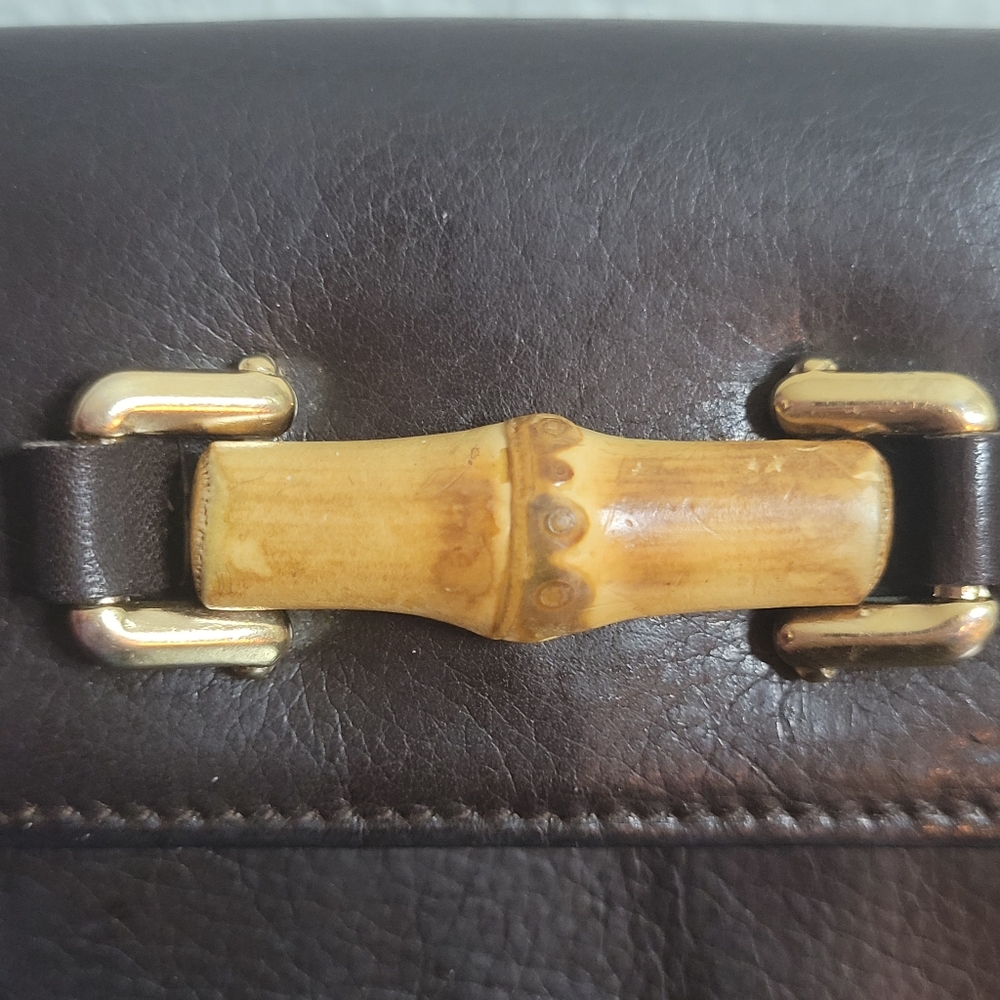 Gucci Vintage bamboo  leather  wallet - Picture 12 of 16